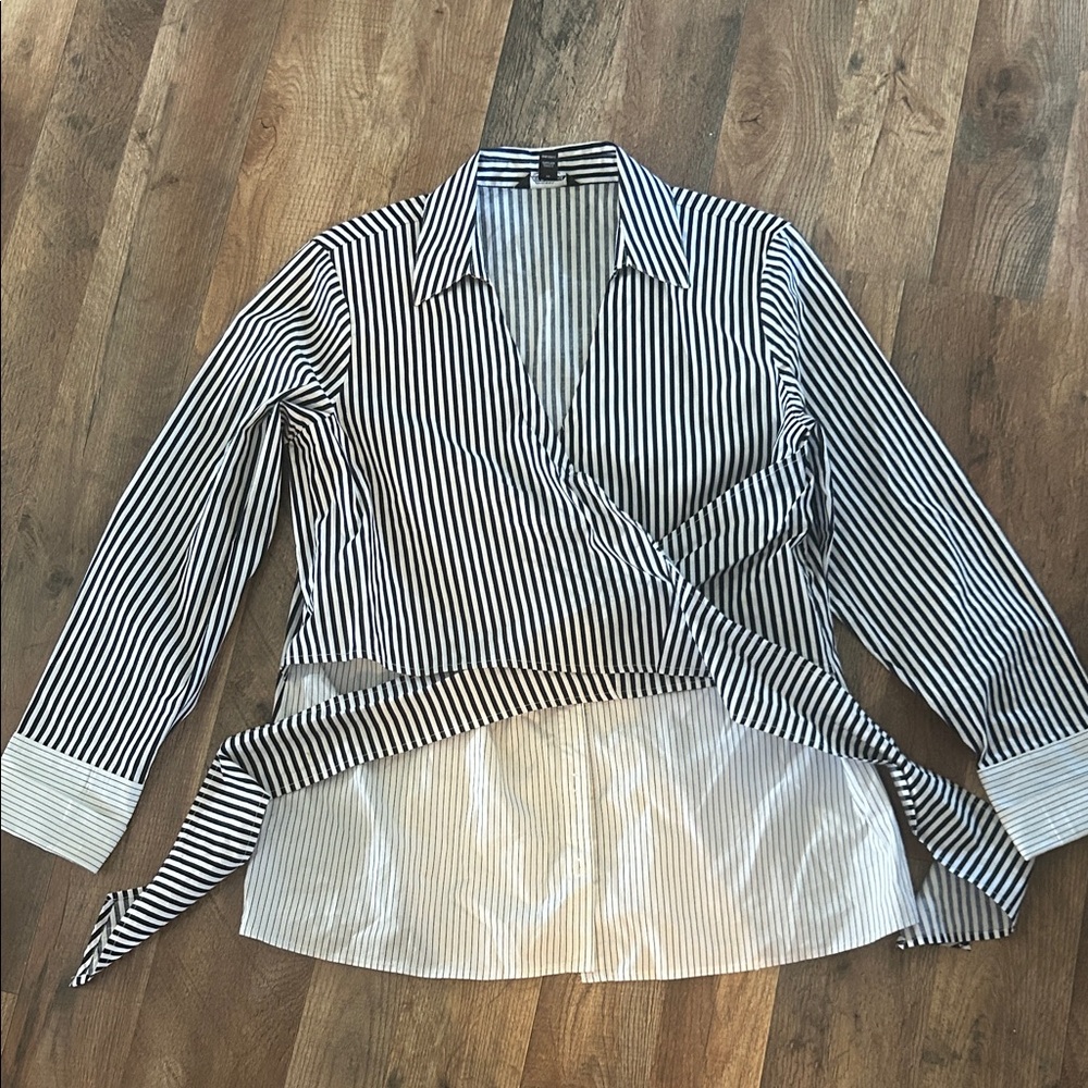 Project RUNWAY Navy and White Striped Blouse